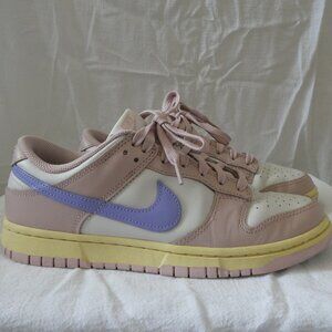 Pink & white Nike Dunk Low women's 9